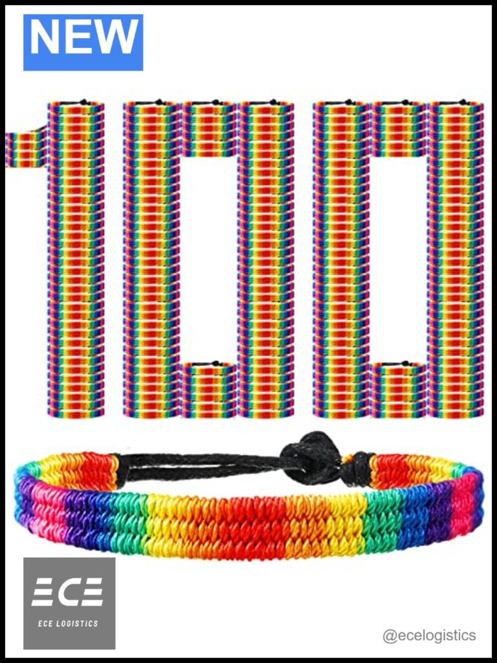 Handmade Braided Nylon Friendship Bracelet Adjustable Pride Wristband